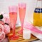 36 Pack Clear Pink Plastic Champagne Flutes - 7OZ Pink Champagne Flutes Plastic, Champagne Glasses Disposable for Party Valentine's Day New Year's